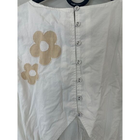 Madewell Annamarie Mini Girly Gauzy Poofy Cotton Dress White Floral NWT size 00 - Picture 6 of 7